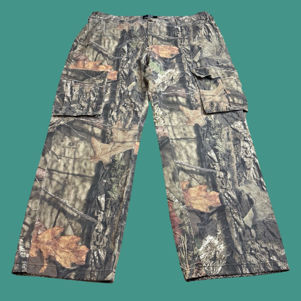 Mossy Oak Camo Pants XL 40/42 Cargo Stretch Waist Hunting Utility Outdoor